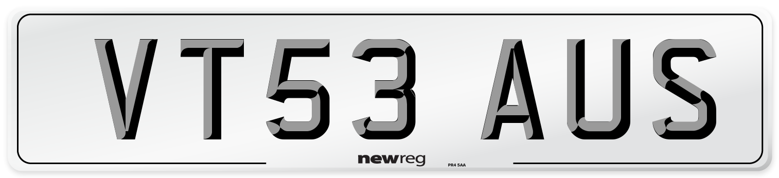 VT53 AUS Number Plate from New Reg